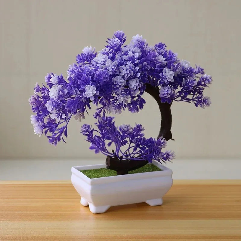 Planta artificial decorativa con maceta