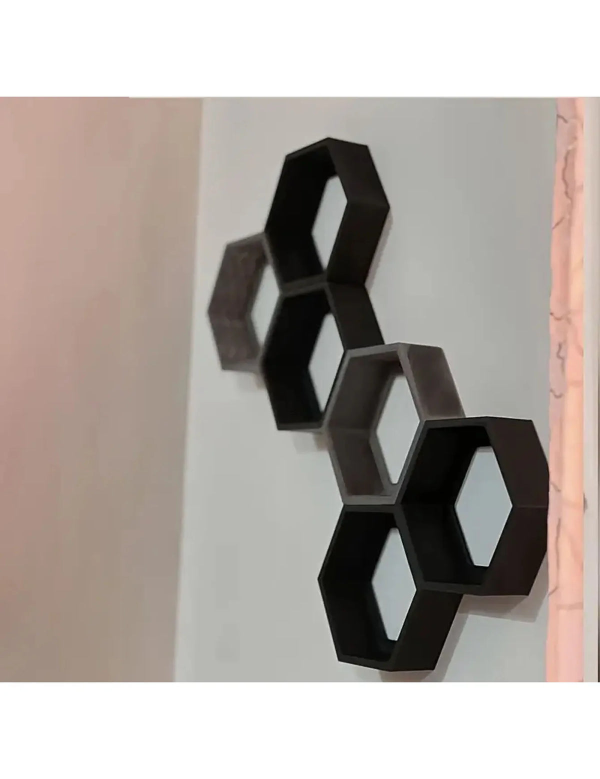 Repisas hexagonales de pared, 3 piezas
