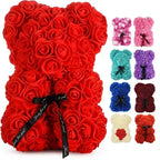 Oso decorativo de rosas artificiales de 25 cm