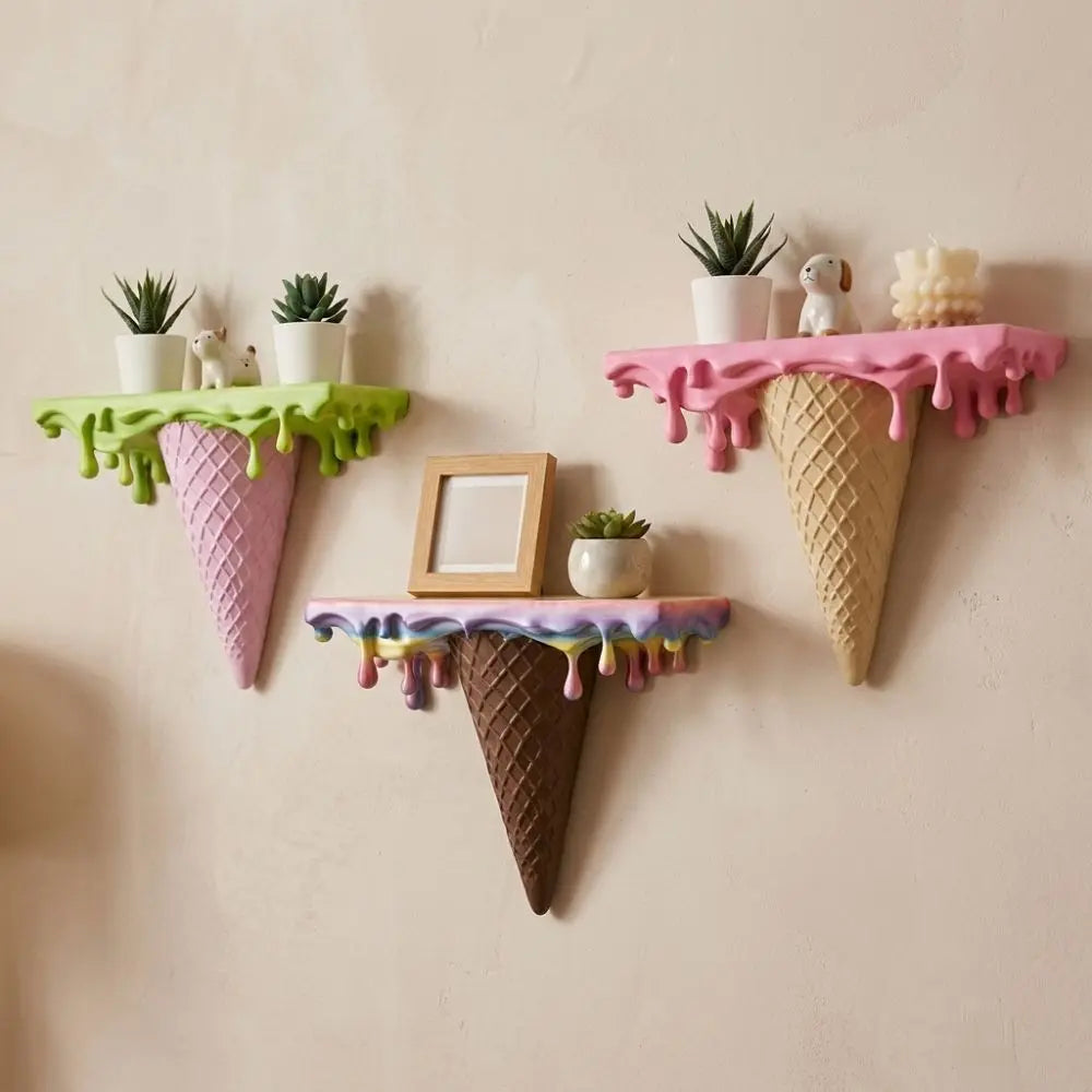 Repisa de pared tipo helado derretido