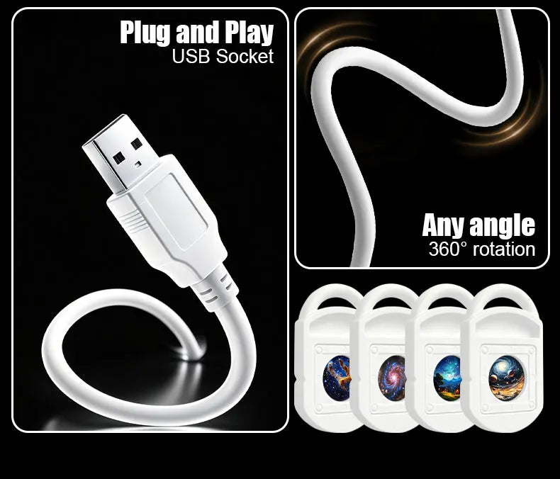 Luz USB con proyector de estrellas