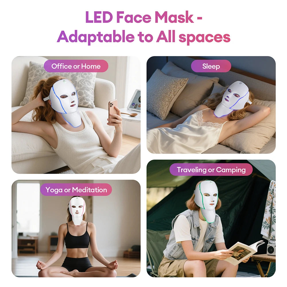 Máscara LED para rostro y cuello | Con o sin caja