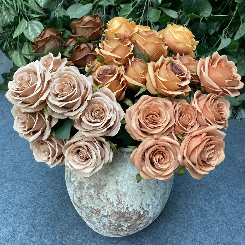 Ramo de rosas artificiales de 9 flores