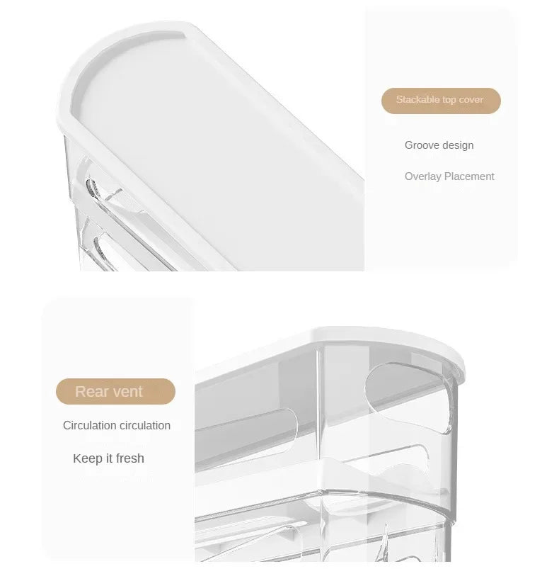 Organizador de huevos de 2 niveles para refrigerador