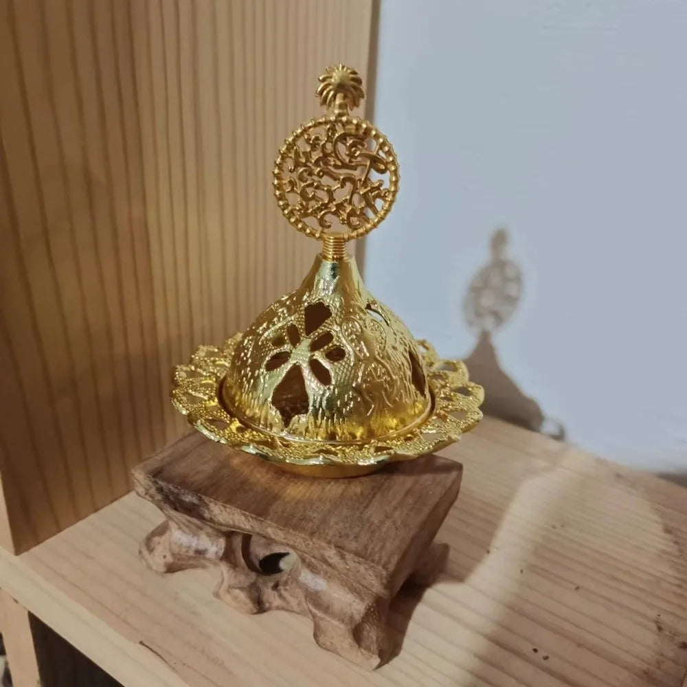 Incensario decorativo dorado