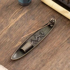 Unique Boat Shape Incense Holder Old Men Fishing Traditional Incense Burner Sturdy Metal Incense Stick Burner Tea Room