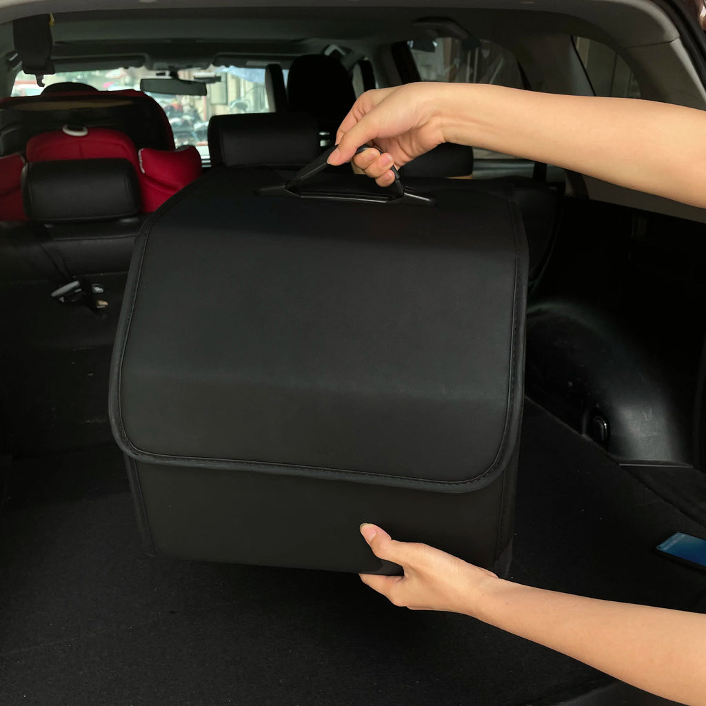 Organizador plegable de piel sintética para cajuela