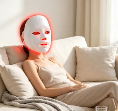 Máscara facial LED blanca de 7 colores