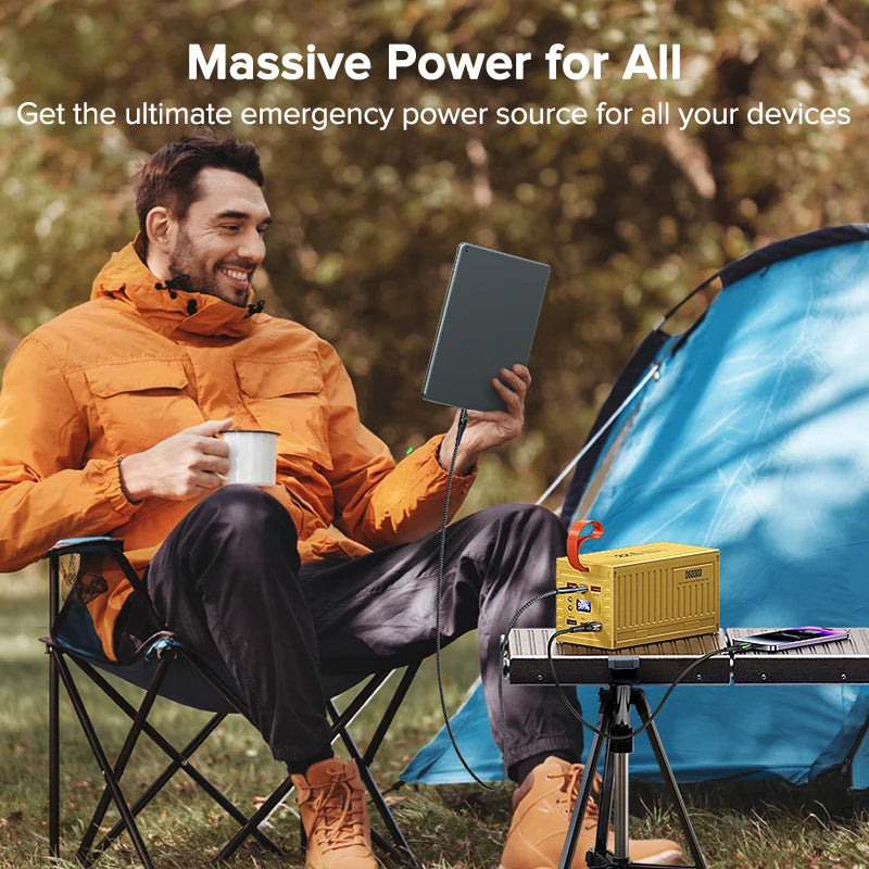 Batería externa QOOVI de 60,000 mAh con luz LED