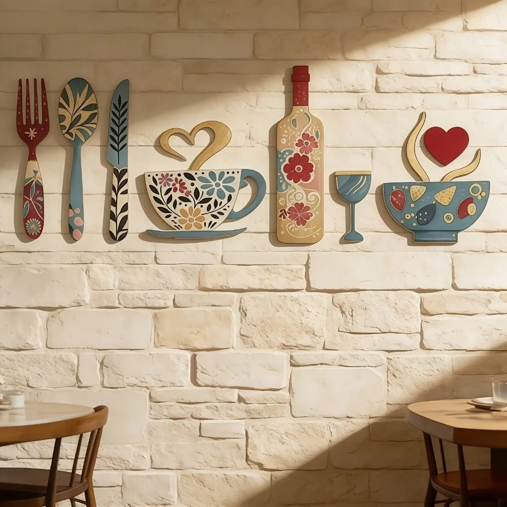 Adornos de madera para cocina con flores