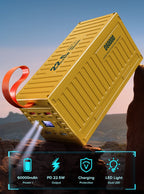 Batería externa QOOVI de 60,000 mAh con luz LED