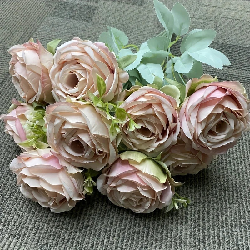 Ramo de rosas artificiales de 9 flores