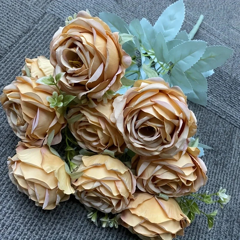 Ramo de rosas artificiales de 9 flores
