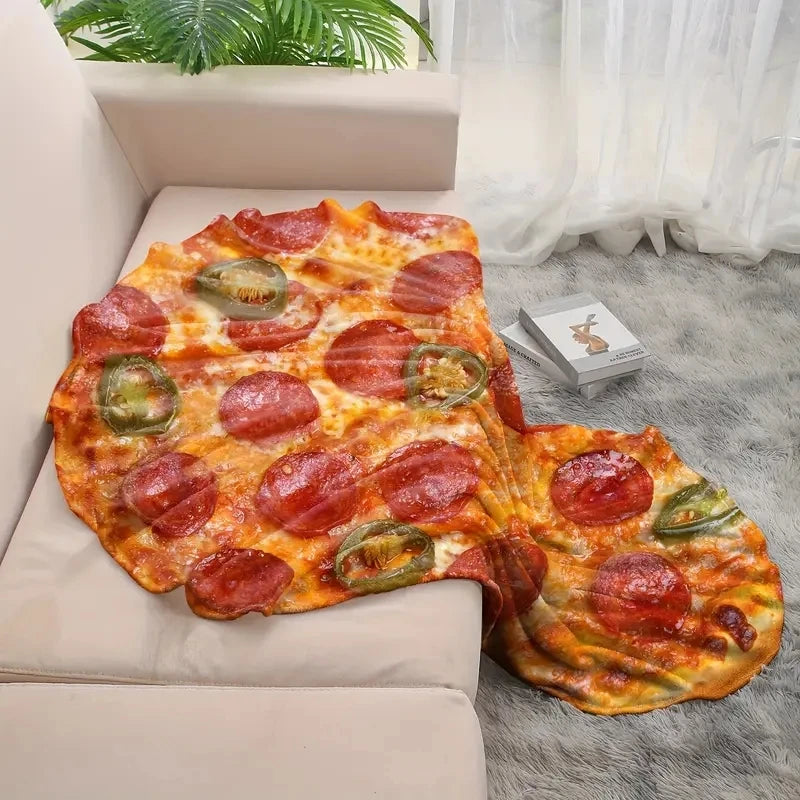 Cobija redonda con estampado de pizza · vista 6