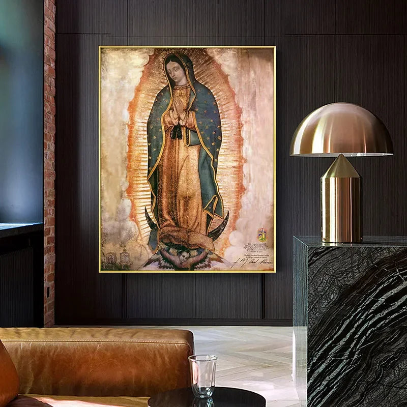 Lienzo de la Virgen de Guadalupe sin marco