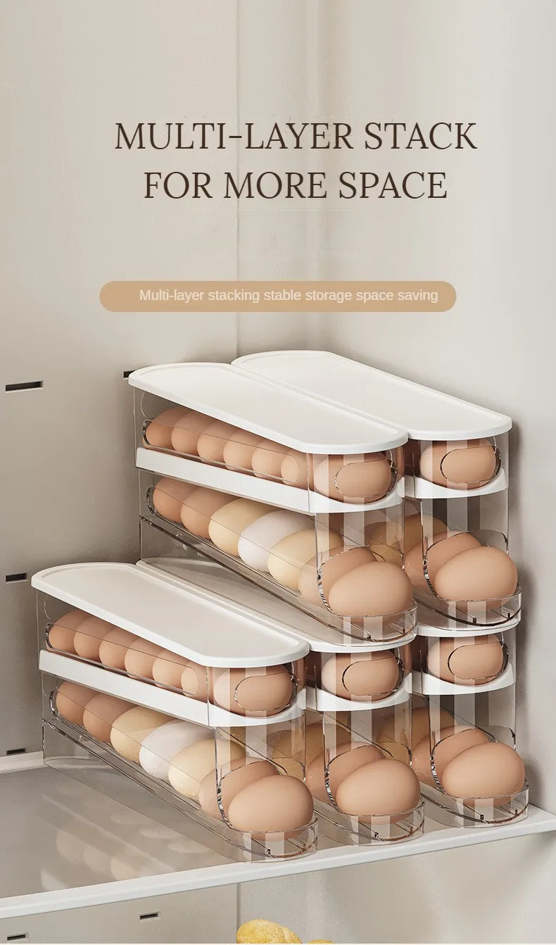 Organizador de huevos de 2 niveles para refrigerador