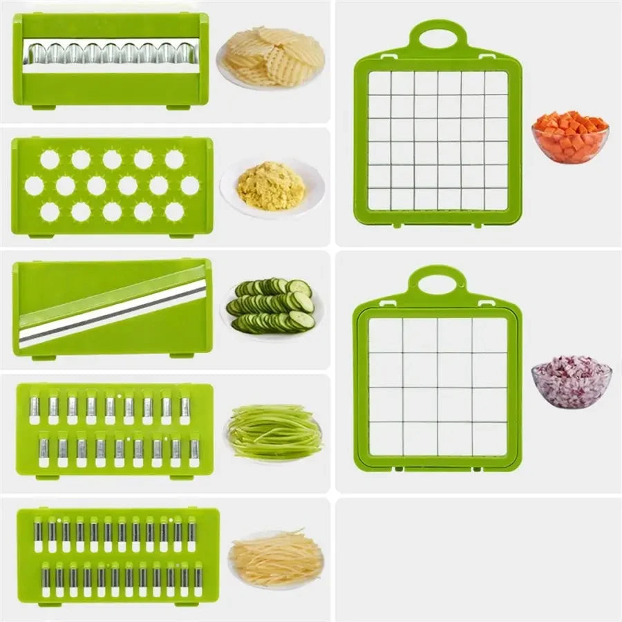 Picador de verduras con cuchillas intercambiables