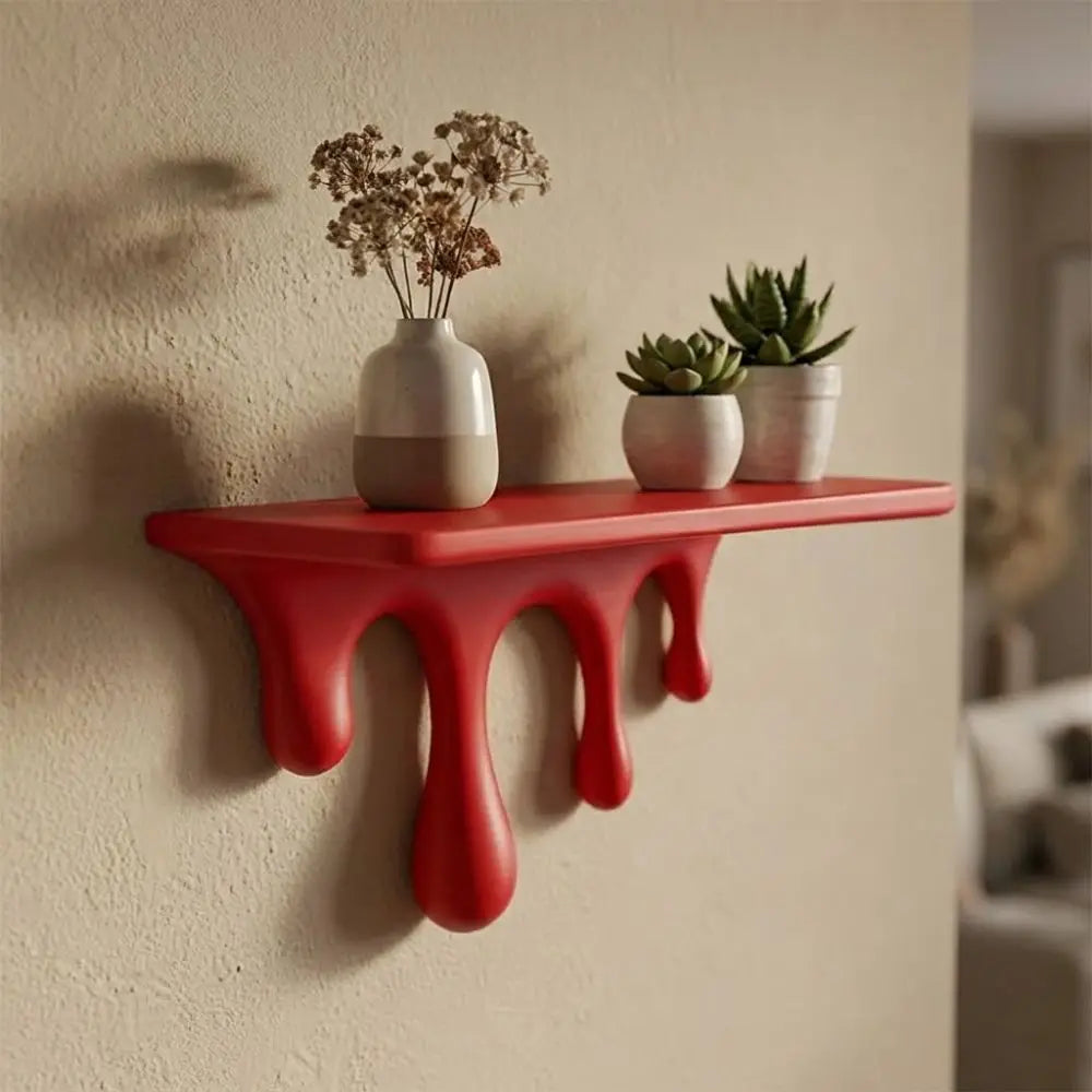 Repisa decorativa de pared con gotas