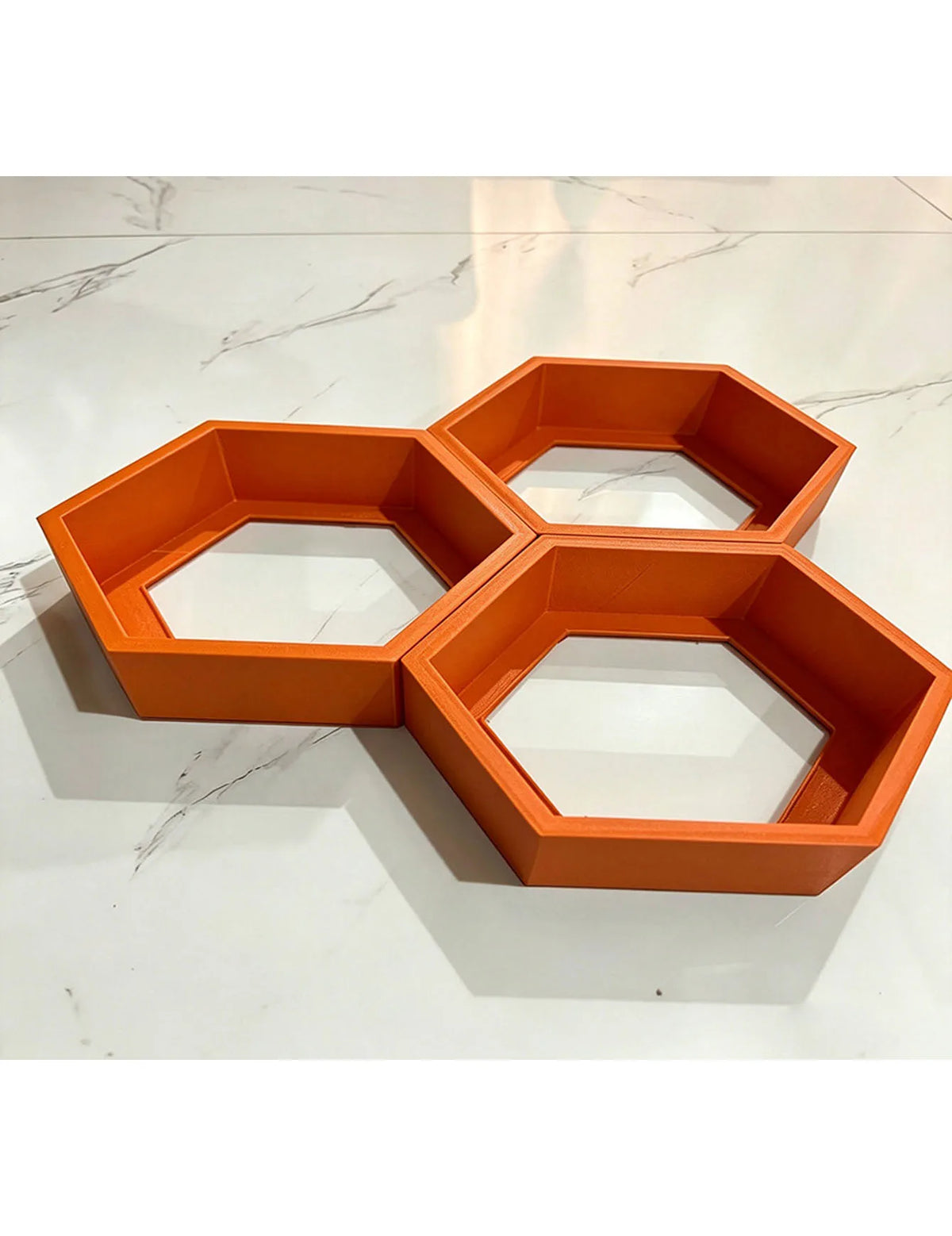 Repisas hexagonales de pared, 3 piezas