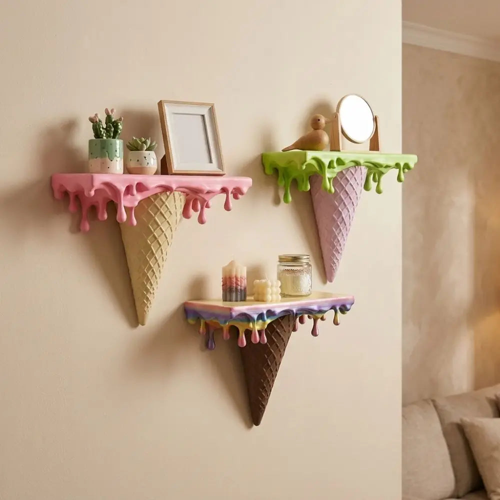 Repisa de pared tipo helado derretido