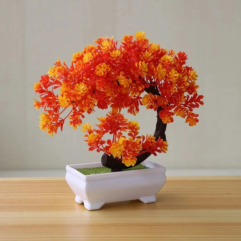 Planta artificial decorativa con maceta