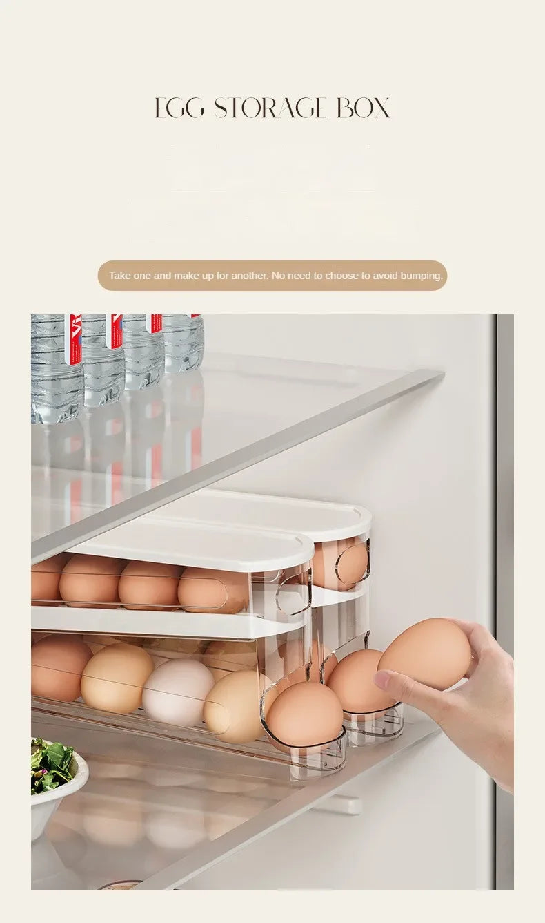 Organizador de huevos de 2 niveles para refrigerador