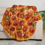 Cobija redonda con estampado de pizza · vista 5
