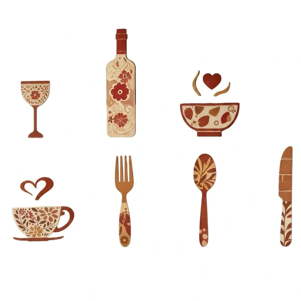 Adornos de madera para cocina con flores