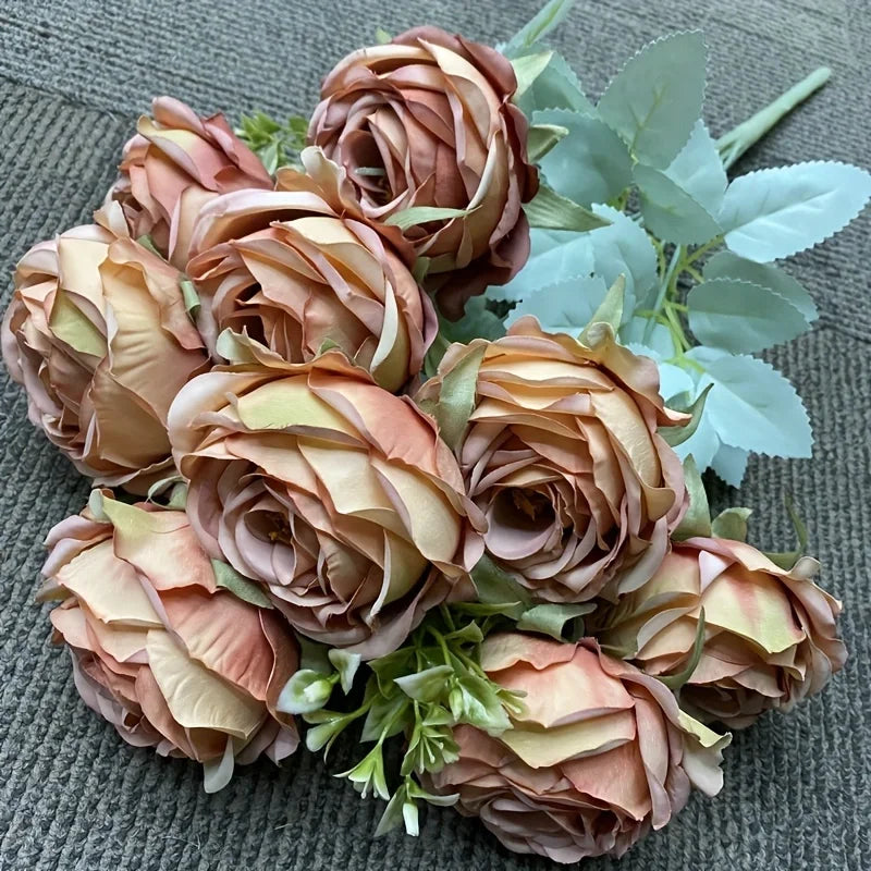 Ramo de rosas artificiales de 9 flores