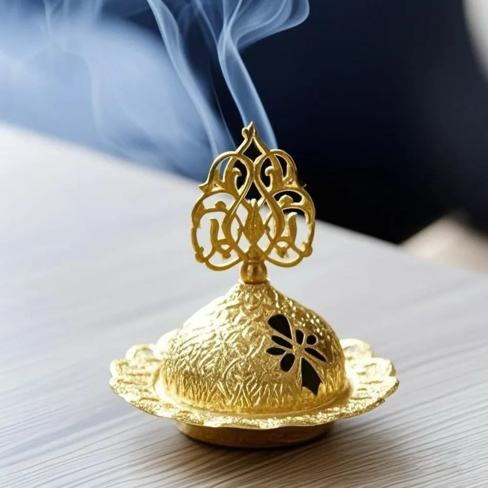 Incensario decorativo dorado