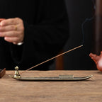 Unique Boat Shape Incense Holder Old Men Fishing Traditional Incense Burner Sturdy Metal Incense Stick Burner Tea Room