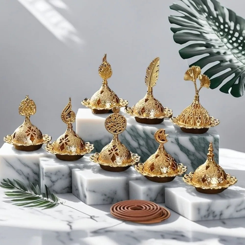 Incensario decorativo dorado