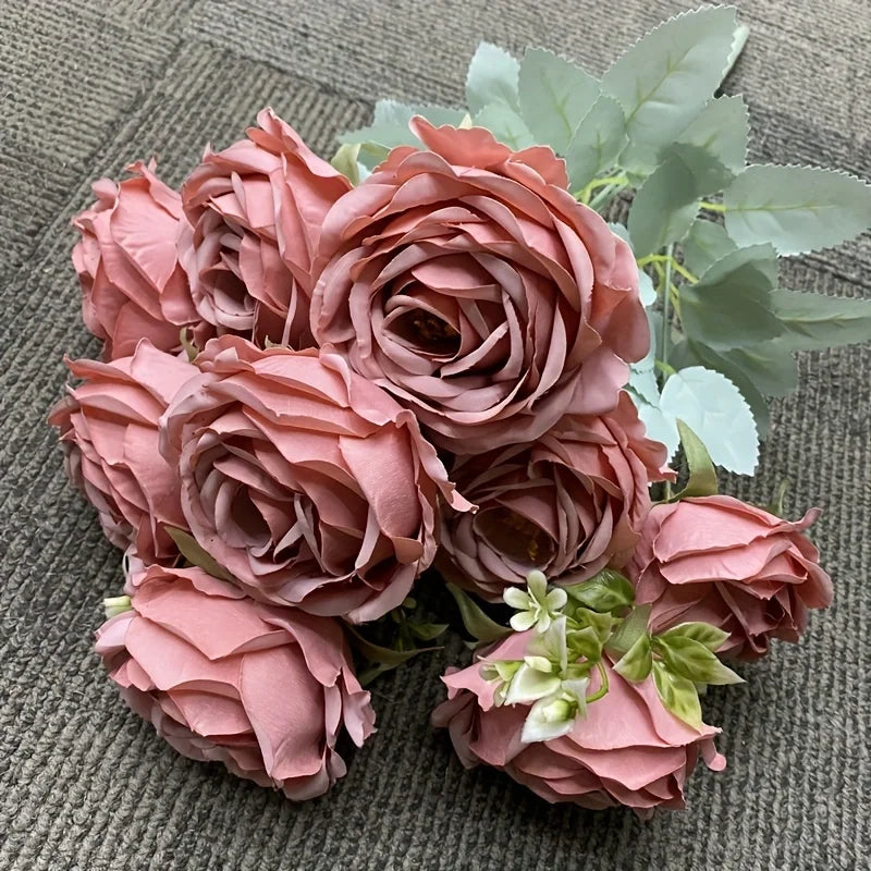 Ramo de rosas artificiales de 9 flores