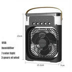 Ventilador de escritorio USB con nebulizador y luz LED