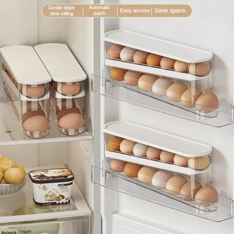 Organizador de huevos de 2 niveles para refrigerador