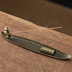 Unique Boat Shape Incense Holder Old Men Fishing Traditional Incense Burner Sturdy Metal Incense Stick Burner Tea Room