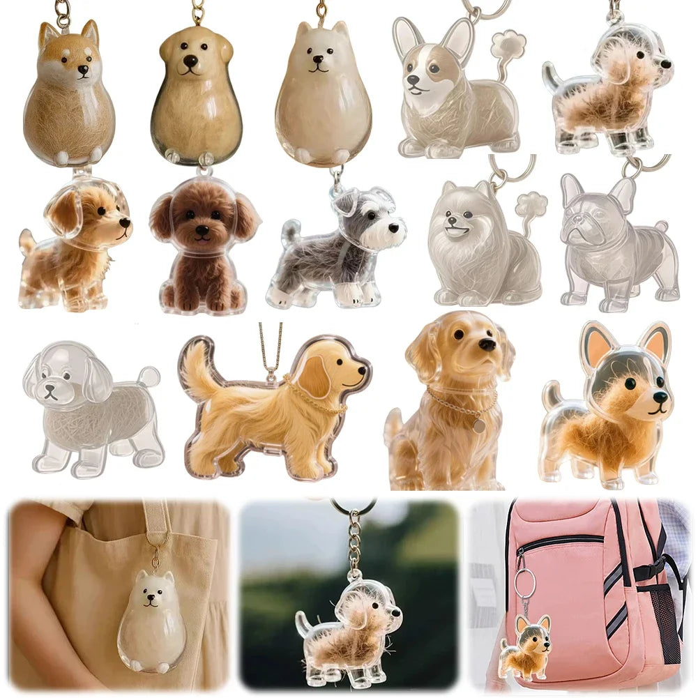 Surtido de diseños de dijes transparentes con formas de mascotas.