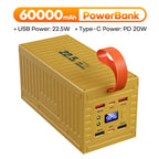 Batería externa QOOVI de 60,000 mAh con luz LED