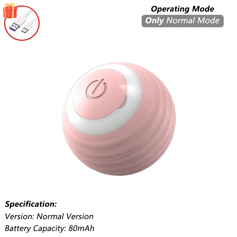 Pelota rosa para gato con botón blanco