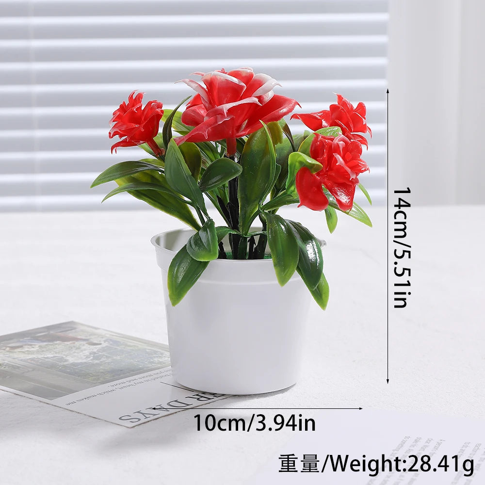 Planta artificial decorativa con maceta
