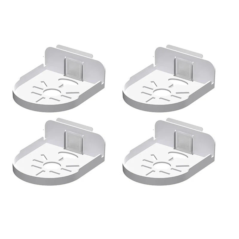 Juego de cuatro soportes blancos de base redondeada