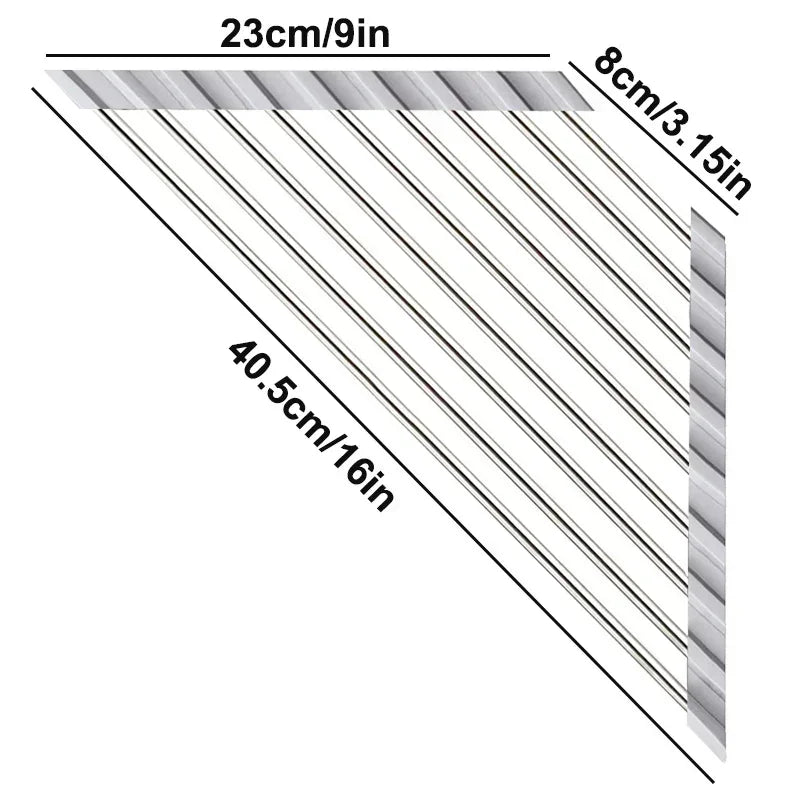 Escurridor triangular enrollable para tarja