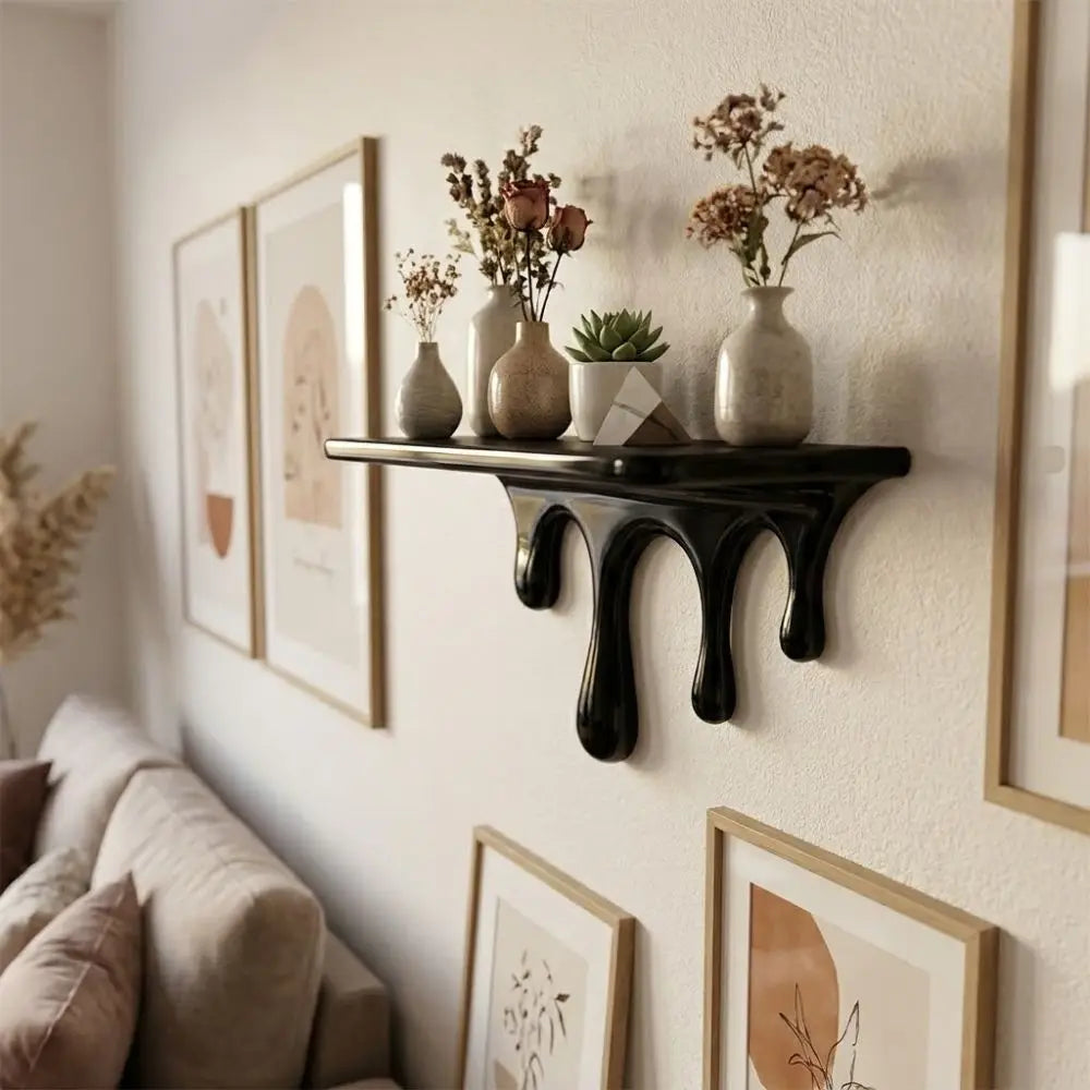 Repisa decorativa de pared con gotas