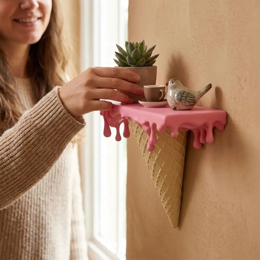 Repisa de pared tipo helado derretido