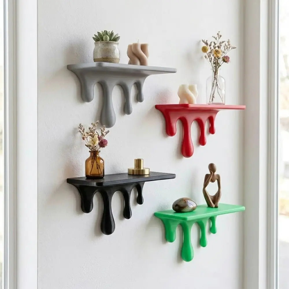 Repisa decorativa de pared con gotas