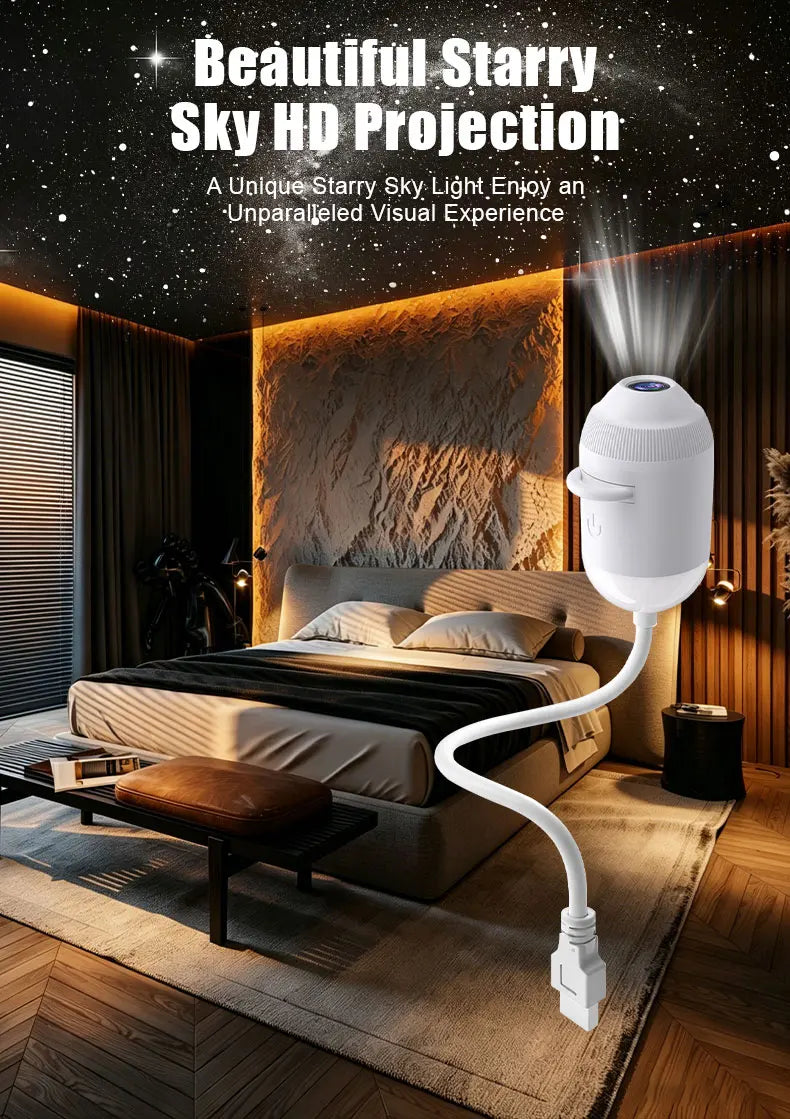 Luz USB con proyector de estrellas