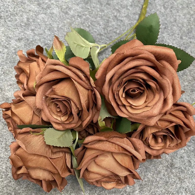 Ramo de rosas artificiales de 9 flores