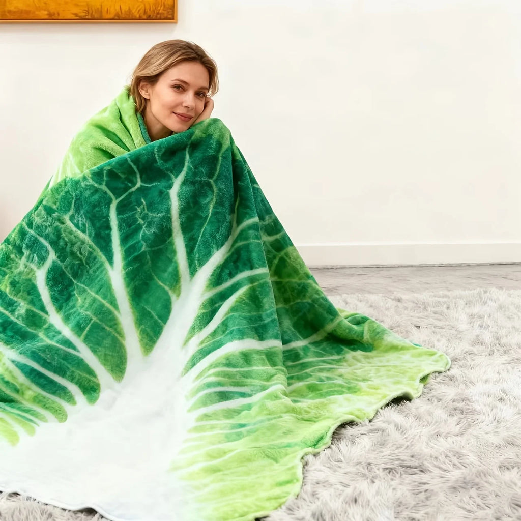 Cobija de franela con estampado de col · vista 5