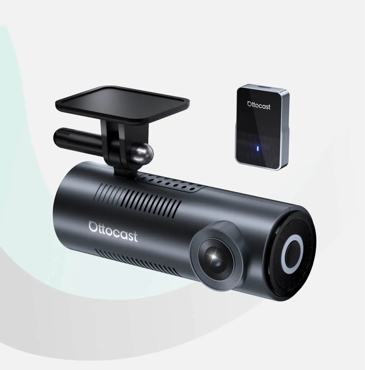 Cámara cilíndrica negra Ottocast OttoSafe Cam con soporte y adaptador