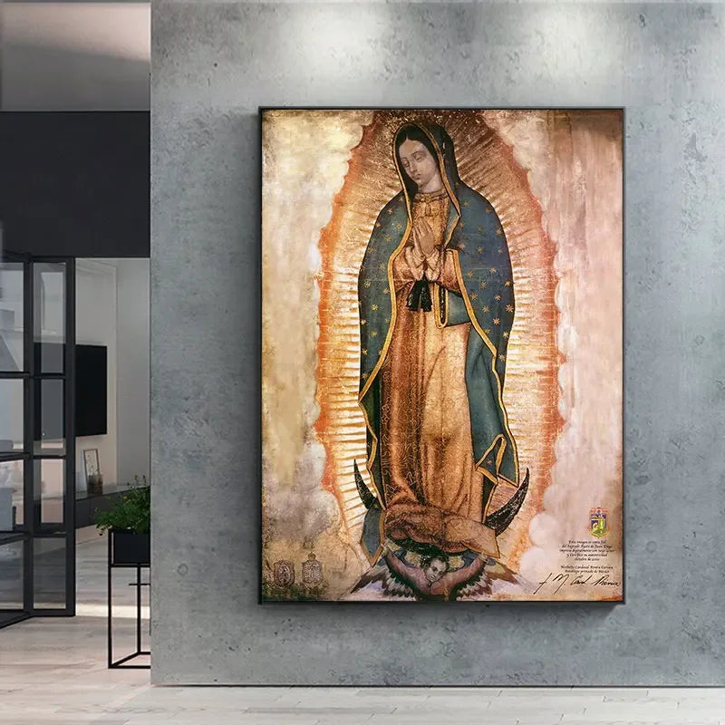Lienzo de la Virgen de Guadalupe sin marco